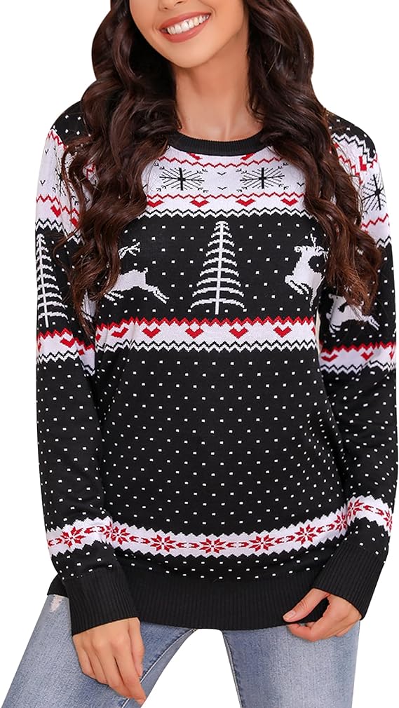 Jersey Navidad de Punto para Mujer,